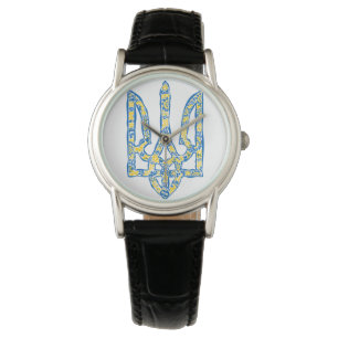 Ukrainian national emblem trident tryzub ethnical watch