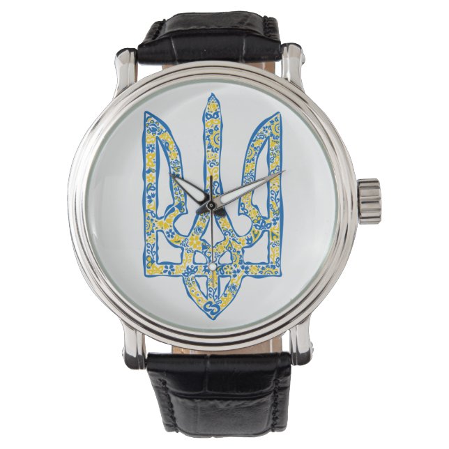Ukrainian national emblem trident tryzub ethnical watch (Front)