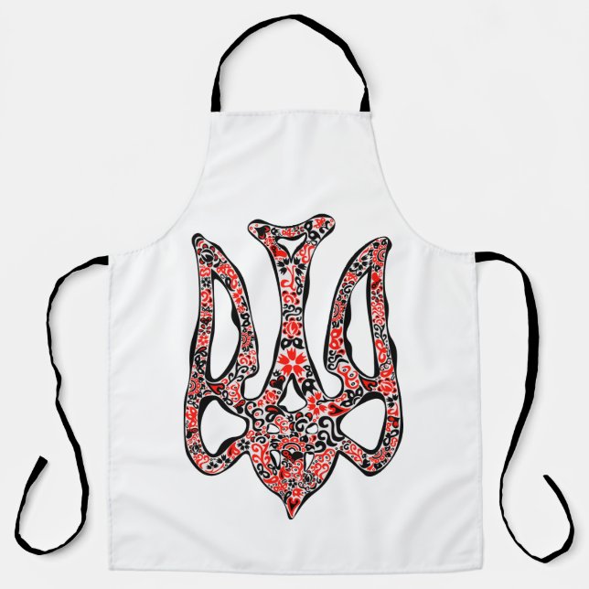 Ukrainian national emblem trident tryzub stylised apron (Front)