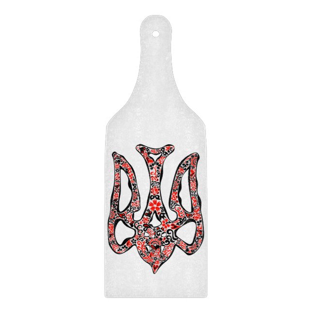 Ukrainian national emblem trident tryzub stylised cutting board (Front)