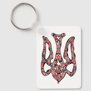 Ukrainian national emblem trident tryzub stylised key ring