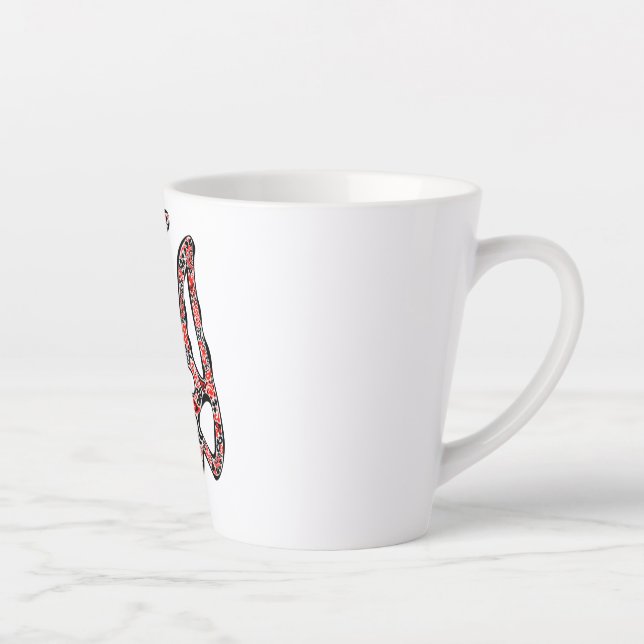 Ukrainian national emblem trident tryzub stylised latte mug (Right)