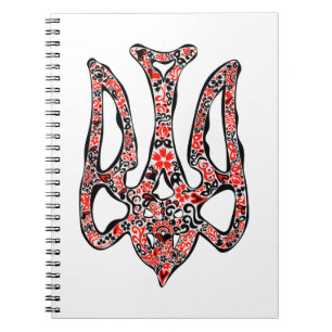 Ukrainian national emblem trident tryzub stylised notebook