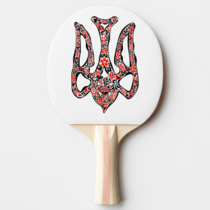 Ukrainian national emblem trident tryzub stylised ping pong paddle