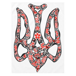 Ukrainian national emblem trident tryzub stylised tablecloth