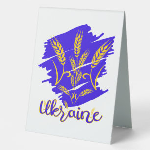 Ukrainian national symbol tryzub made of wheat ear