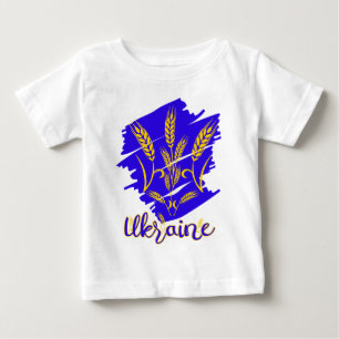 Ukrainian national symbol tryzub made of wheat ear baby T-Shirt