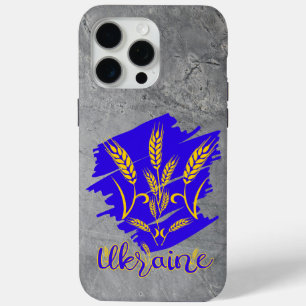 Ukrainian national symbol tryzub made of wheat ear iPhone 15 pro max case