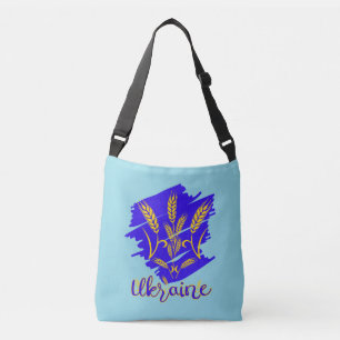 Ukrainian national symbol tryzub made of wheat ear crossbody bag
