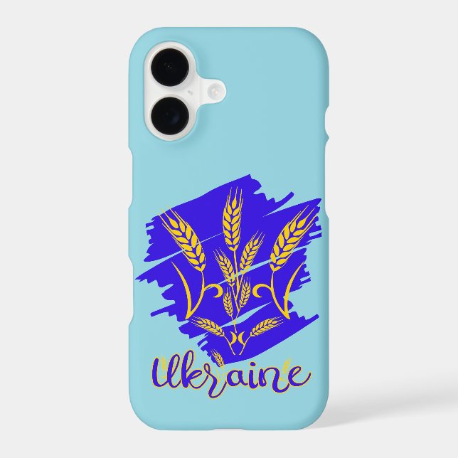 Ukrainian national symbol tryzub made of wheat ear iPhone case (Back)