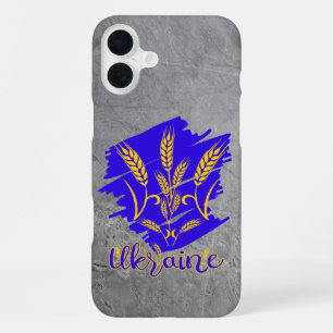 Ukrainian national symbol tryzub made of wheat ear iPhone 16 plus case