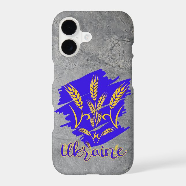Ukrainian national symbol tryzub made of wheat ear iPhone case (Back)