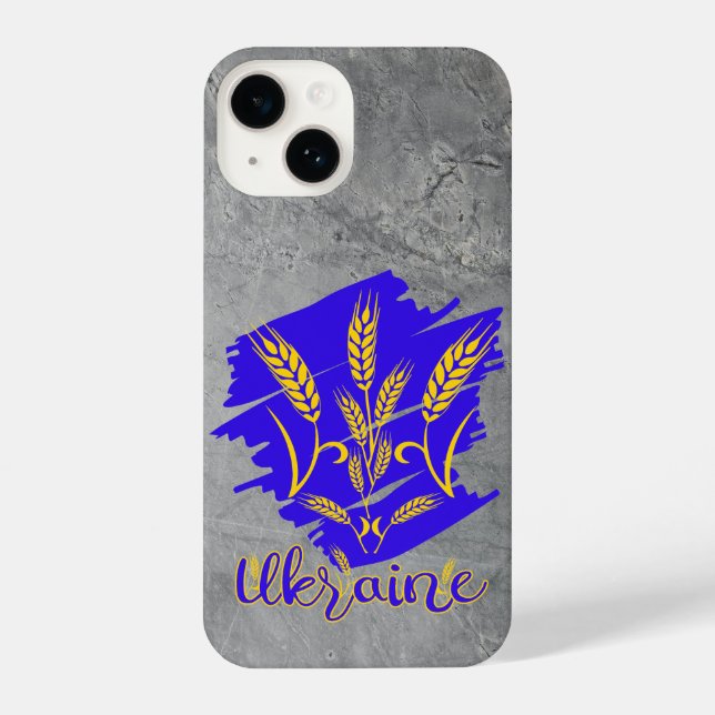 Ukrainian national symbol tryzub made of wheat ear iPhone case (Back)