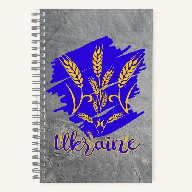 Ukrainian national symbol tryzub made of wheat ear notebook (Front)