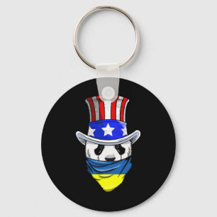 Ukrainian Panda Bear In Ukraine Ndana Flag Key Ring