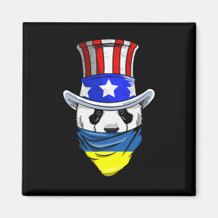 Ukrainian Panda Bear In Ukraine Ndana Flag Magnet