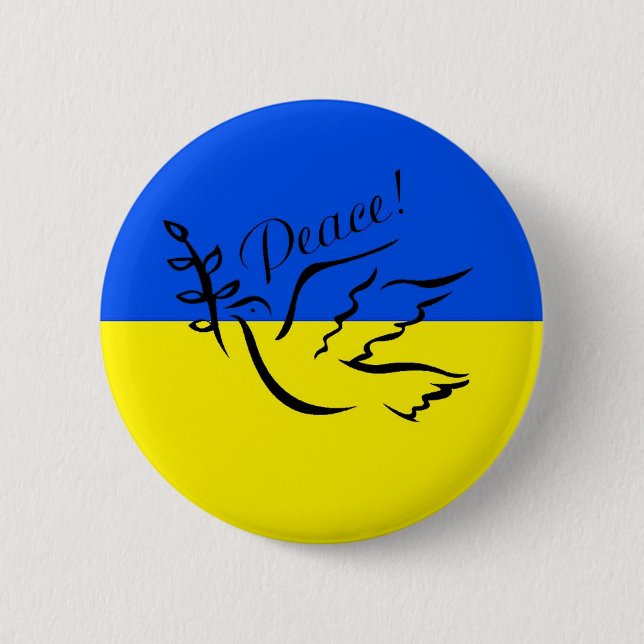 Ukrainian Peace 6 Cm Round Badge (Front)