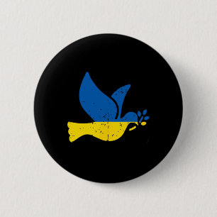 Ukrainian Peace Bird - Ukraine Flag Blue And Yello 6 Cm Round Badge