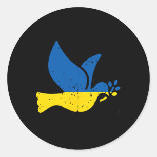 Ukrainian Peace Bird - Ukraine Flag Blue And Yello Classic Round Sticker