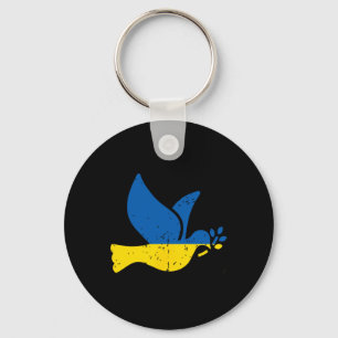 Ukrainian Peace Bird - Ukraine Flag Blue And Yello Key Ring