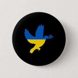 Ukrainian Peace Dove 6 Cm Round Badge