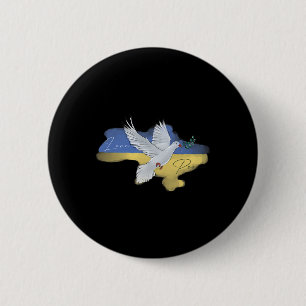 Ukrainian Peace Dove Flag Colors Blue Yellow Ukrai 6 Cm Round Badge
