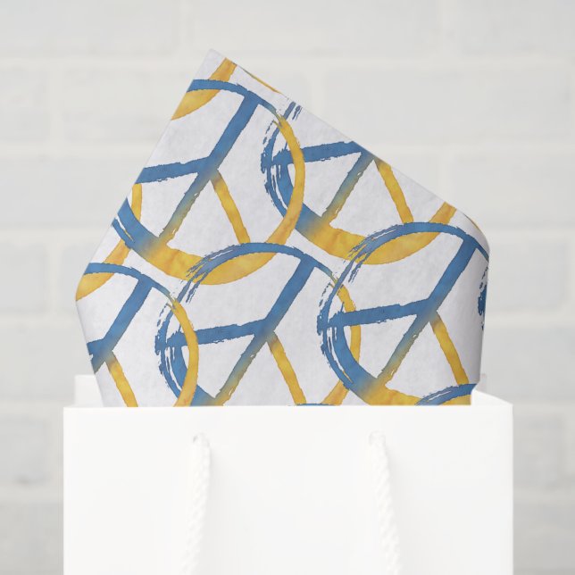 Ukrainian - PEACE Symbol Blue Yellow Ukraine War Tissue Paper (Gift Bag)