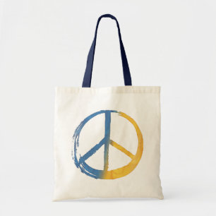 Ukrainian - PEACE Symbol Blue Yellow Ukraine War Tote Bag