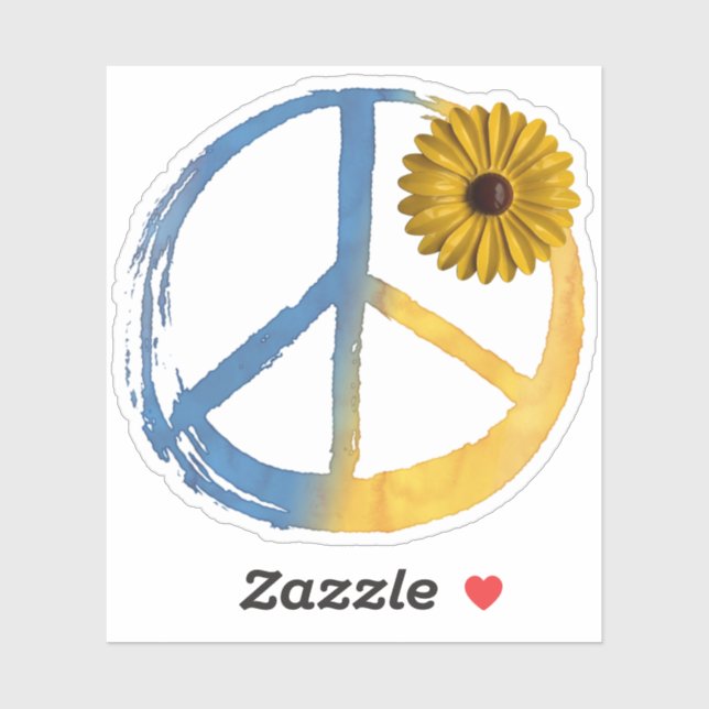 Ukrainian PEACE Symbol Sign Sunflower Ukraine War (Sheet)