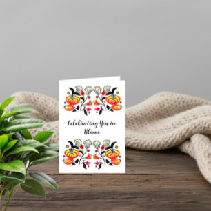 Ukrainian Petrykivka Style Birthday Card – Elegant