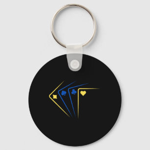 Ukrainian Playing Cards Ace Flag Solidarity Key Ring