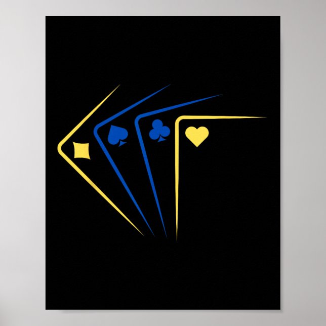 Ukrainian Playing Cards Ace Flag Solidarity  Poster (Front)