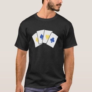 Ukrainian Playing Cards Aces Flag Solidarity Messa T-Shirt