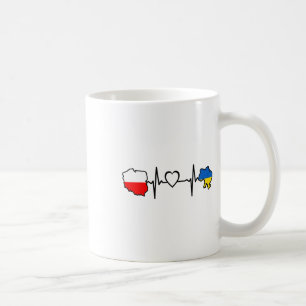 Ukrainian Polish Flag - Ukraine Poland Heartbeat Coffee Mug