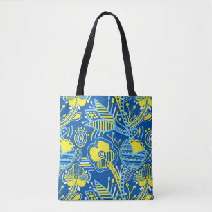 Ukrainian poltava embroidery style print tote bag