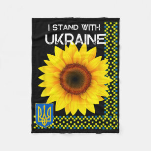 Ukrainian Pride I Stand With Ukraine Sunflower And Fleece Blanket