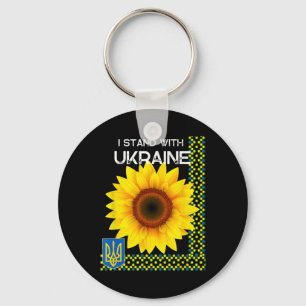 Ukrainian Pride I Stand With Ukraine Sunflower And Key Ring