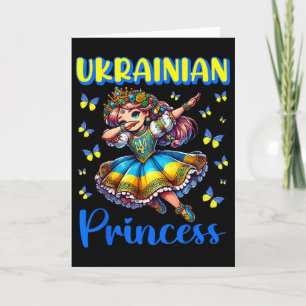 Ukrainian Princess Dab Girl Flag Dress Heritage Fo Card