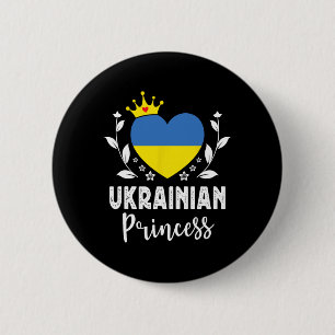 Ukrainian Princess Ukraine Flag Proud Ukrainian Gi 6 Cm Round Badge