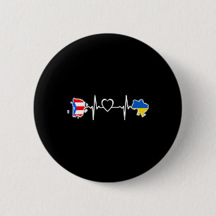 Ukrainian Puerto Rico Flag - Ukraine Puerto Rican 6 Cm Round Badge