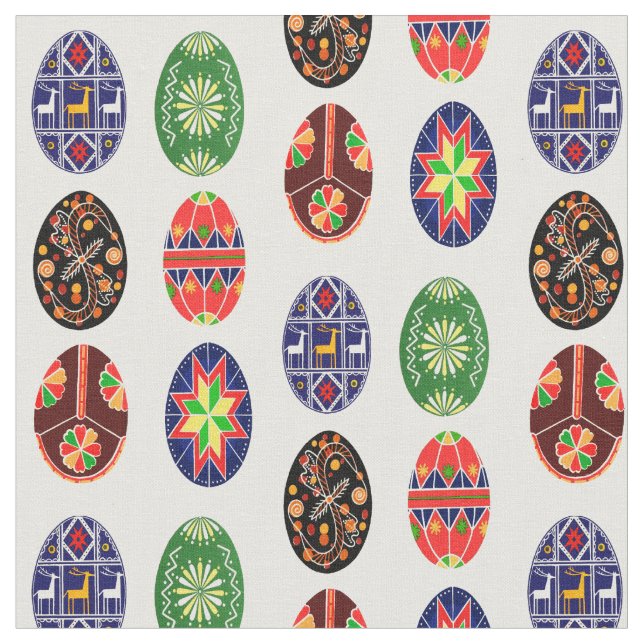 Ukrainian pysanky Easter eggs Fabric (Close Up)