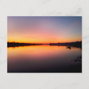 Ukrainian river Dnieper at sunset Postcard