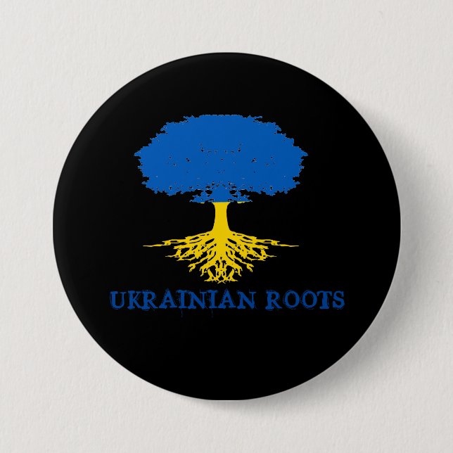 Ukrainian Roots Tree Silhouette  7.5 Cm Round Badge (Front)