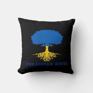 Ukrainian Roots Tree Silhouette Cushion