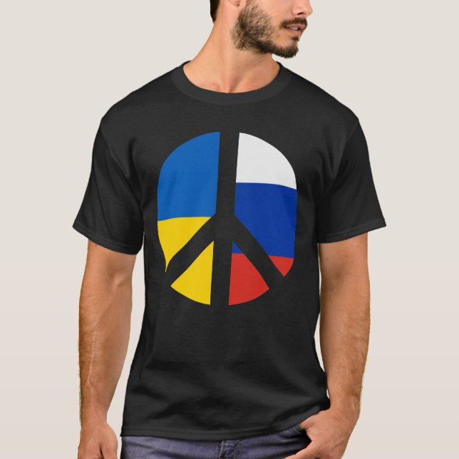 Ukrainian Russian Peace - No War With Russia T-Shirt (Front)
