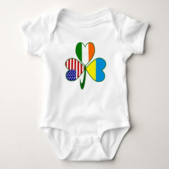 Ukrainian Shamrock Flag Baby Bodysuit (Front)