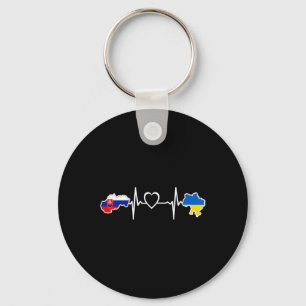 Ukrainian Slovakian Flag - Ukraine Slovakia Heartb Key Ring