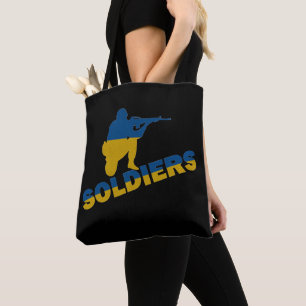 Ukrainian Soldiers, Ukraine Flag Tote Bag