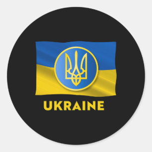 Ukrainian State Symbol - Ukraine Flag Classic Round Sticker