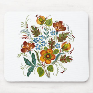 Ukrainian style flowers mouse pad